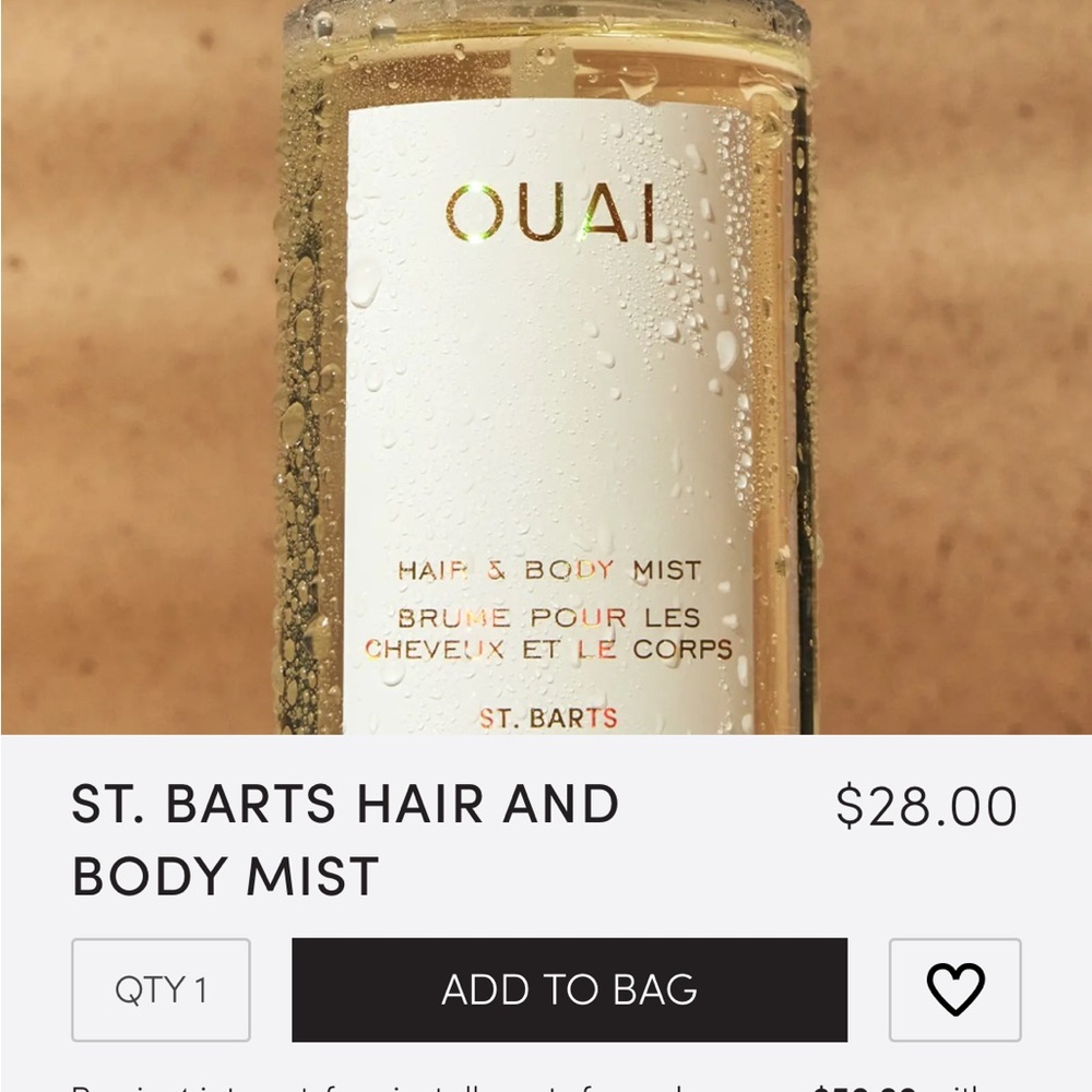 OUAI HAIR AND BODY MIST ST. Bart’s
